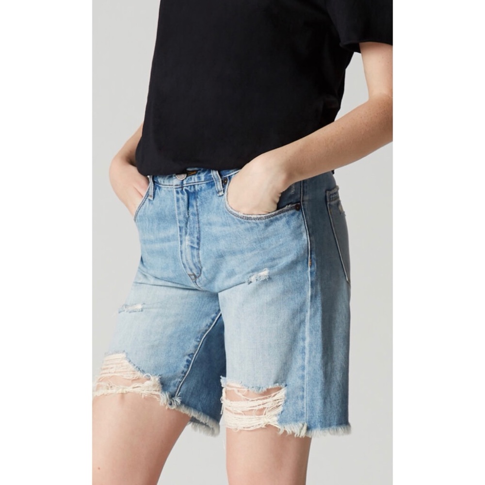 Blank NYC Light Blue Distressed Jean Shorts